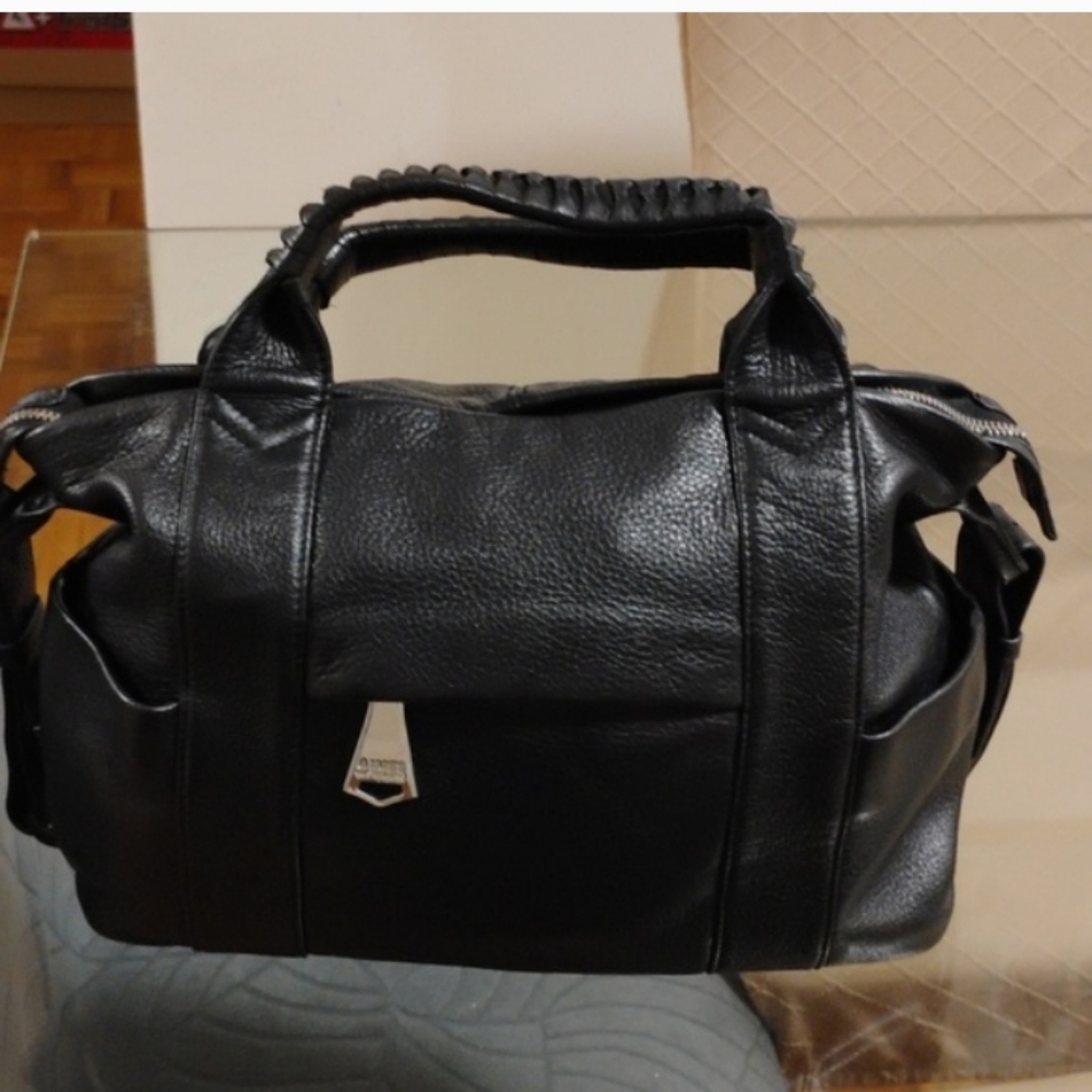 Aimee Kestenberg Black Leather Satchel/Shoulder Bag